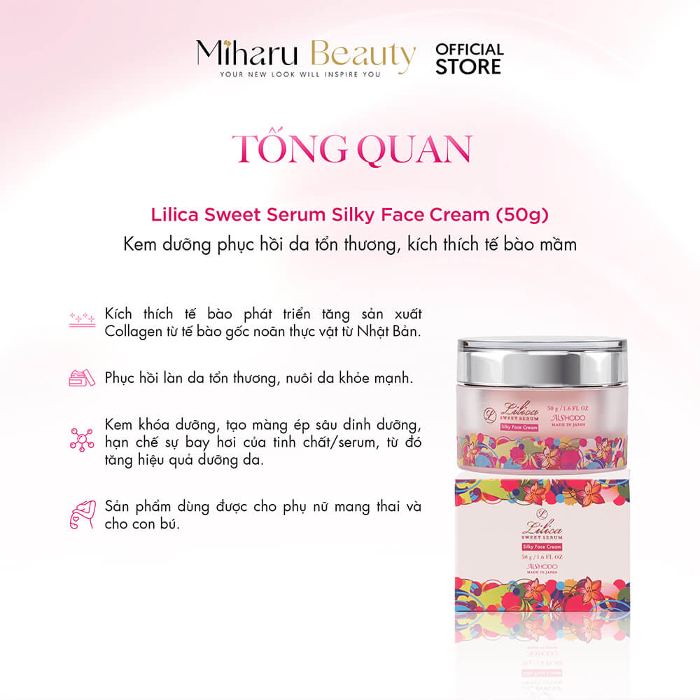 Kem dưỡng phục hồi da tổn thương, kích thích tế bào mầm - Lilica Sweet Serum Silky Face Cream